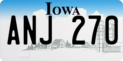 IA license plate ANJ270