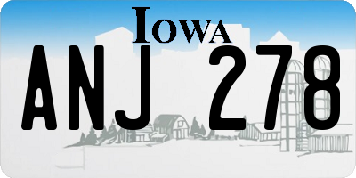 IA license plate ANJ278