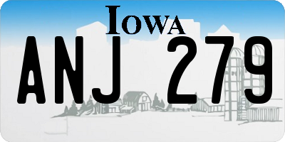 IA license plate ANJ279