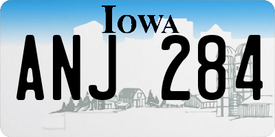 IA license plate ANJ284