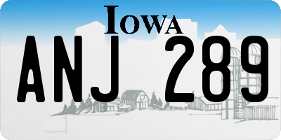 IA license plate ANJ289