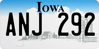 IA license plate ANJ292