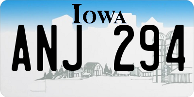 IA license plate ANJ294