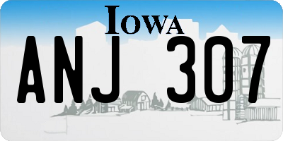 IA license plate ANJ307
