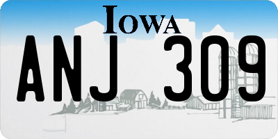 IA license plate ANJ309