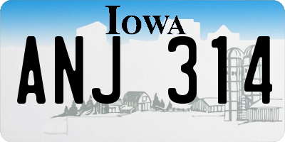 IA license plate ANJ314