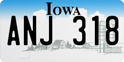 IA license plate ANJ318