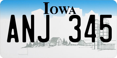 IA license plate ANJ345