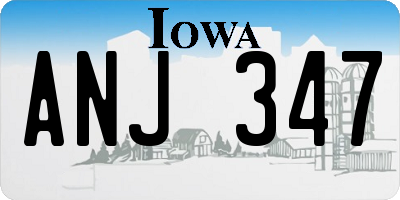 IA license plate ANJ347