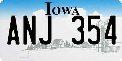 IA license plate ANJ354