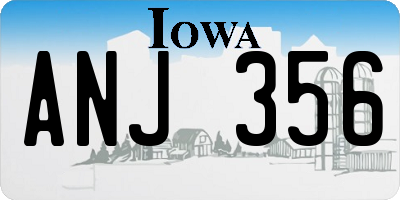 IA license plate ANJ356