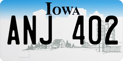 IA license plate ANJ402