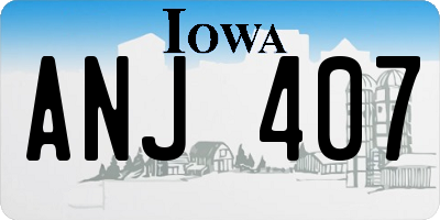 IA license plate ANJ407