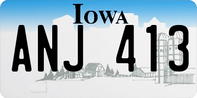 IA license plate ANJ413