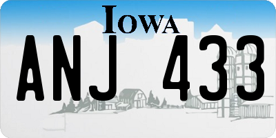 IA license plate ANJ433