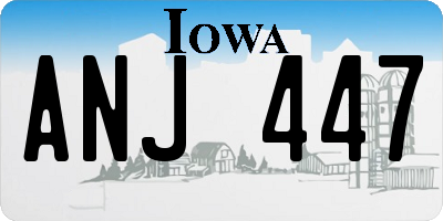IA license plate ANJ447