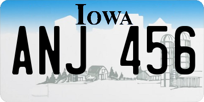 IA license plate ANJ456