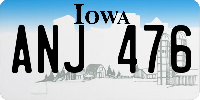 IA license plate ANJ476