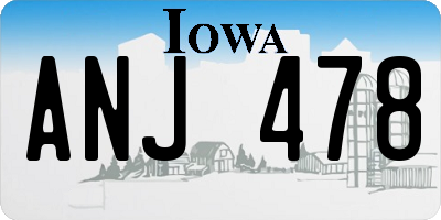 IA license plate ANJ478
