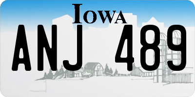 IA license plate ANJ489