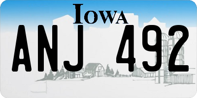 IA license plate ANJ492