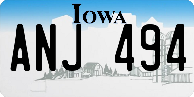 IA license plate ANJ494