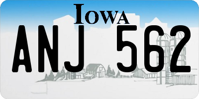 IA license plate ANJ562