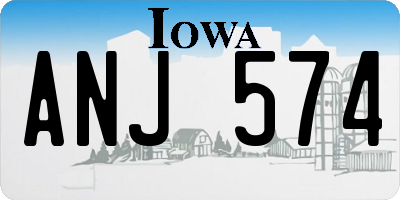 IA license plate ANJ574