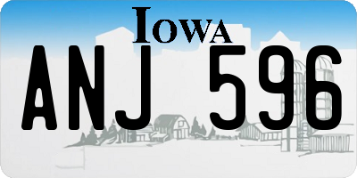 IA license plate ANJ596