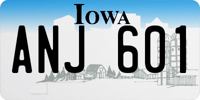 IA license plate ANJ601