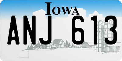 IA license plate ANJ613