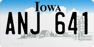 IA license plate ANJ641