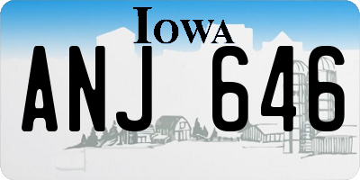 IA license plate ANJ646