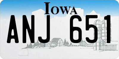 IA license plate ANJ651