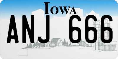IA license plate ANJ666