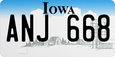 IA license plate ANJ668