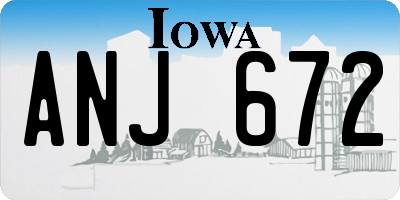 IA license plate ANJ672