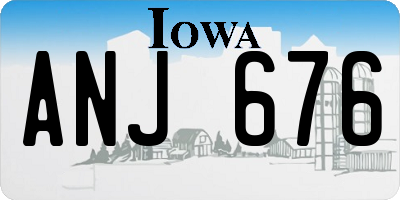 IA license plate ANJ676