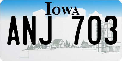 IA license plate ANJ703