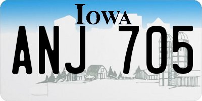 IA license plate ANJ705
