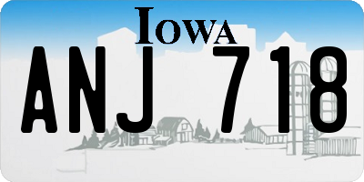 IA license plate ANJ718