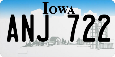 IA license plate ANJ722
