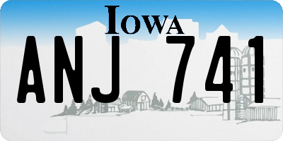 IA license plate ANJ741