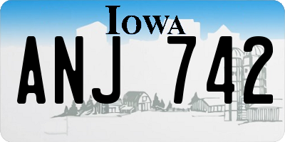 IA license plate ANJ742