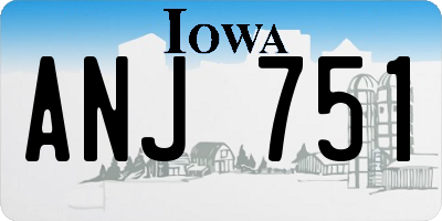 IA license plate ANJ751