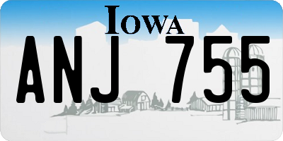 IA license plate ANJ755
