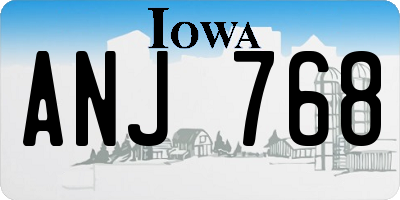 IA license plate ANJ768
