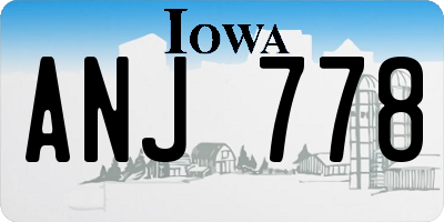 IA license plate ANJ778