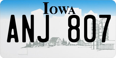 IA license plate ANJ807