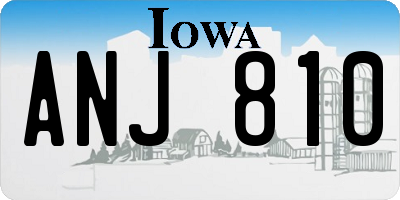 IA license plate ANJ810
